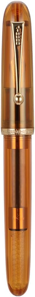 Jinhao 9016 Dadao Series Acrylic Fountain Pen – Fine/Medium Heartbeat Nib, Large Ink Capacity (Transparent Brown)