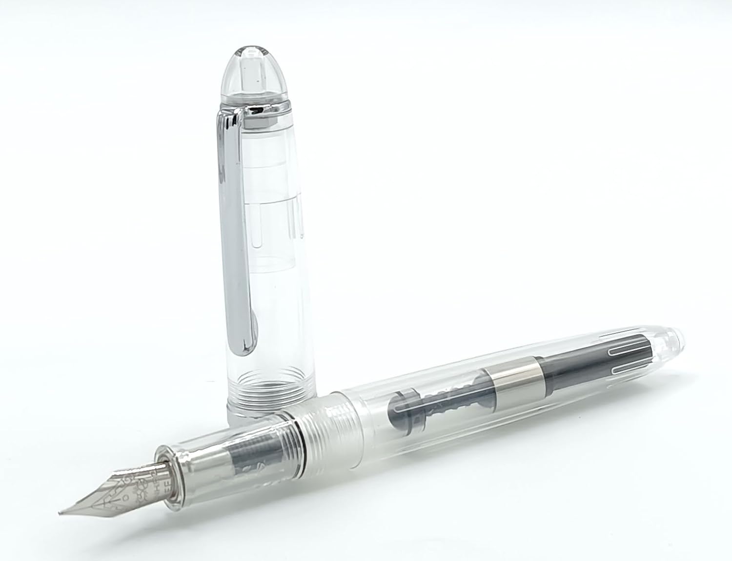 Jinhao 992 Clear Fountain Pen – Extra Fine and Fine Nib Options, Smooth Writing Pen with Converter