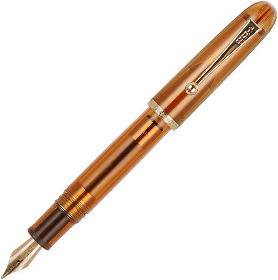 Jinhao 9016 Dadao Series Acrylic Fountain Pen – Fine/Medium Heartbeat Nib, Large Ink Capacity (Transparent Brown)