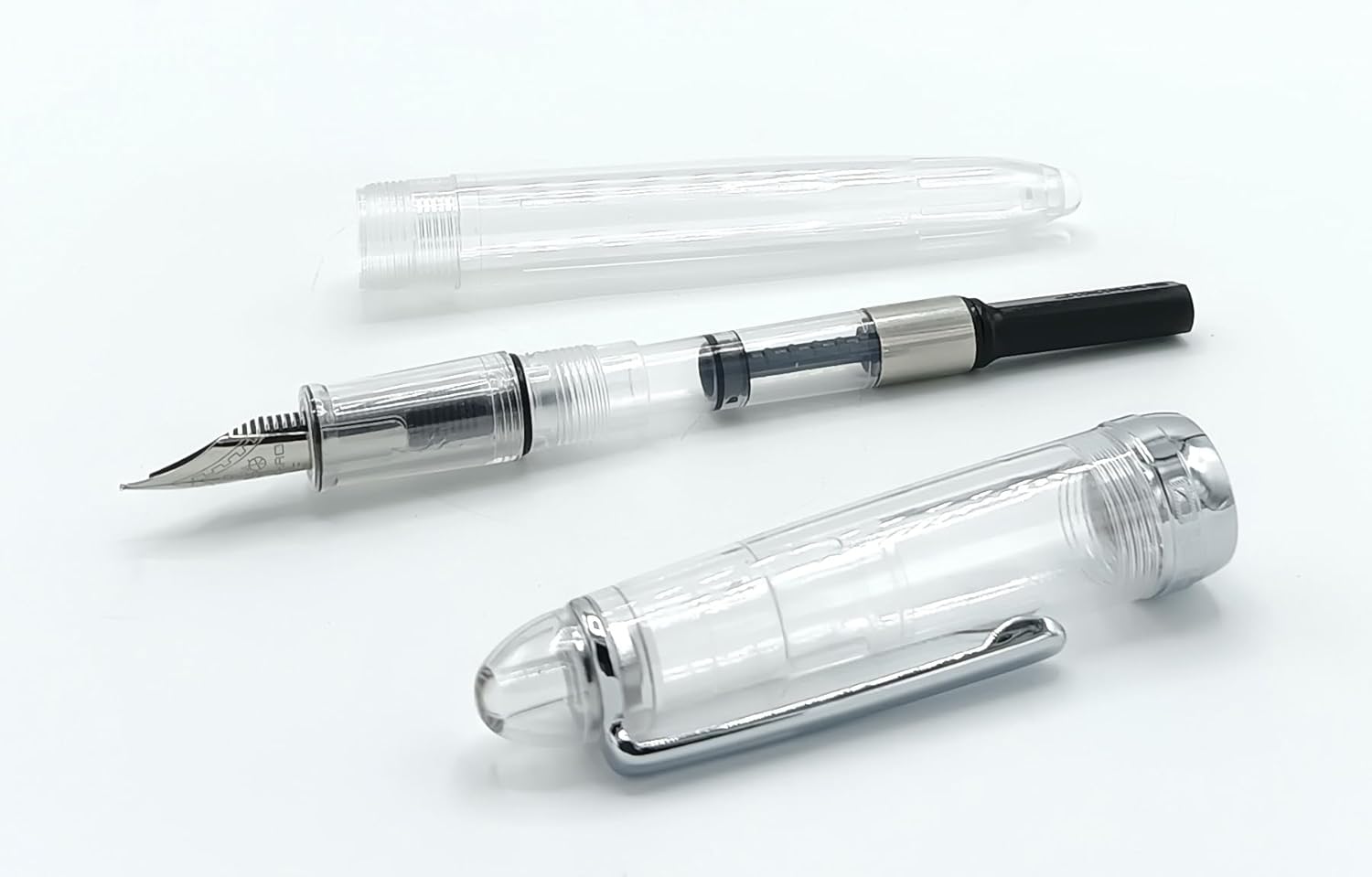 Jinhao 992 Clear Fountain Pen – Extra Fine and Fine Nib Options, Smooth Writing Pen with Converter
