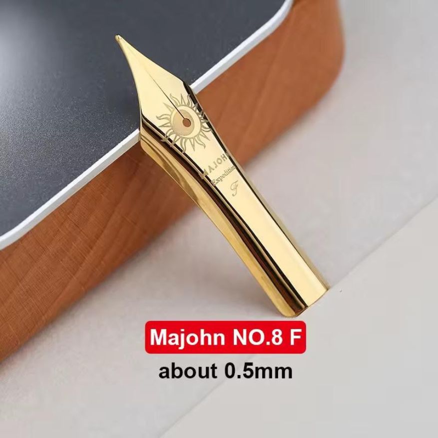 Majohn Size 8 Fountain Pen Nib – 40mm Replacement Nib for Majohn P139 (Size 8 Version) & P140 – Fine (0.5mm) / Medium (0.7mm) Optional – 1 Pc