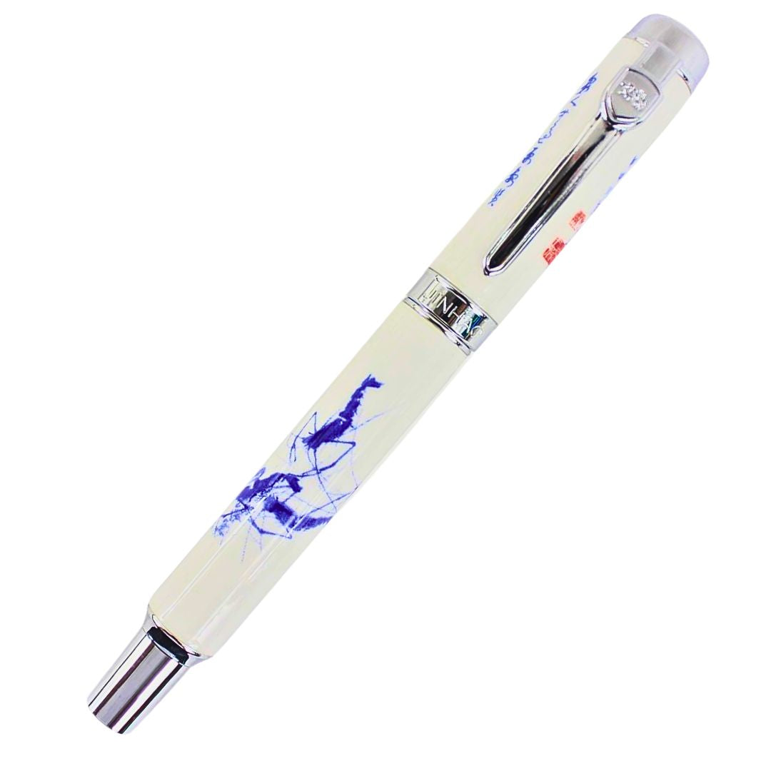 Jinhao 950 Fountain Pen – Blue and White Porcelain Shrimp Print