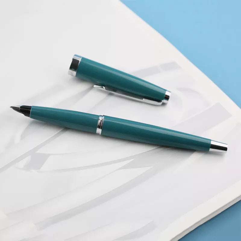 Moonman 80s Green Pocket Fountain Pen – Silver Clip, Fine Nib