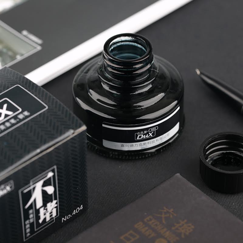 DUX 50ml Fountain Pen Ink – Non-Carbon, Quick-Drying, Smudge-Free (Black / Blue / Blue-Black / Red)