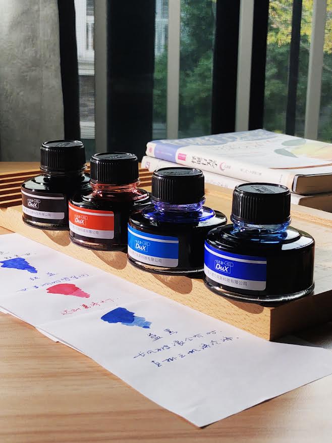 DUX 50ml Fountain Pen Ink – Non-Carbon, Quick-Drying, Smudge-Free (Black / Blue / Blue-Black / Red)