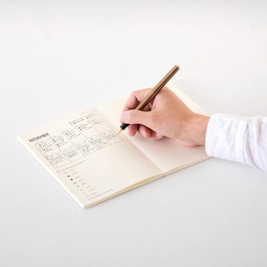 Midori MD Notebook – A5 Size, Dot Grid, 368 Pages, Soft Paper Cover, Japanese Minimalist Design