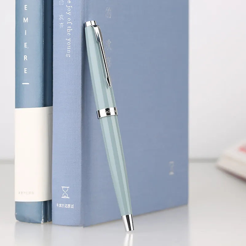 Moonman 80s Light Blue Pocket Fountain Pen – Fine Nib, Silver Clip, Vintage-Inspired Slim Design with Converter