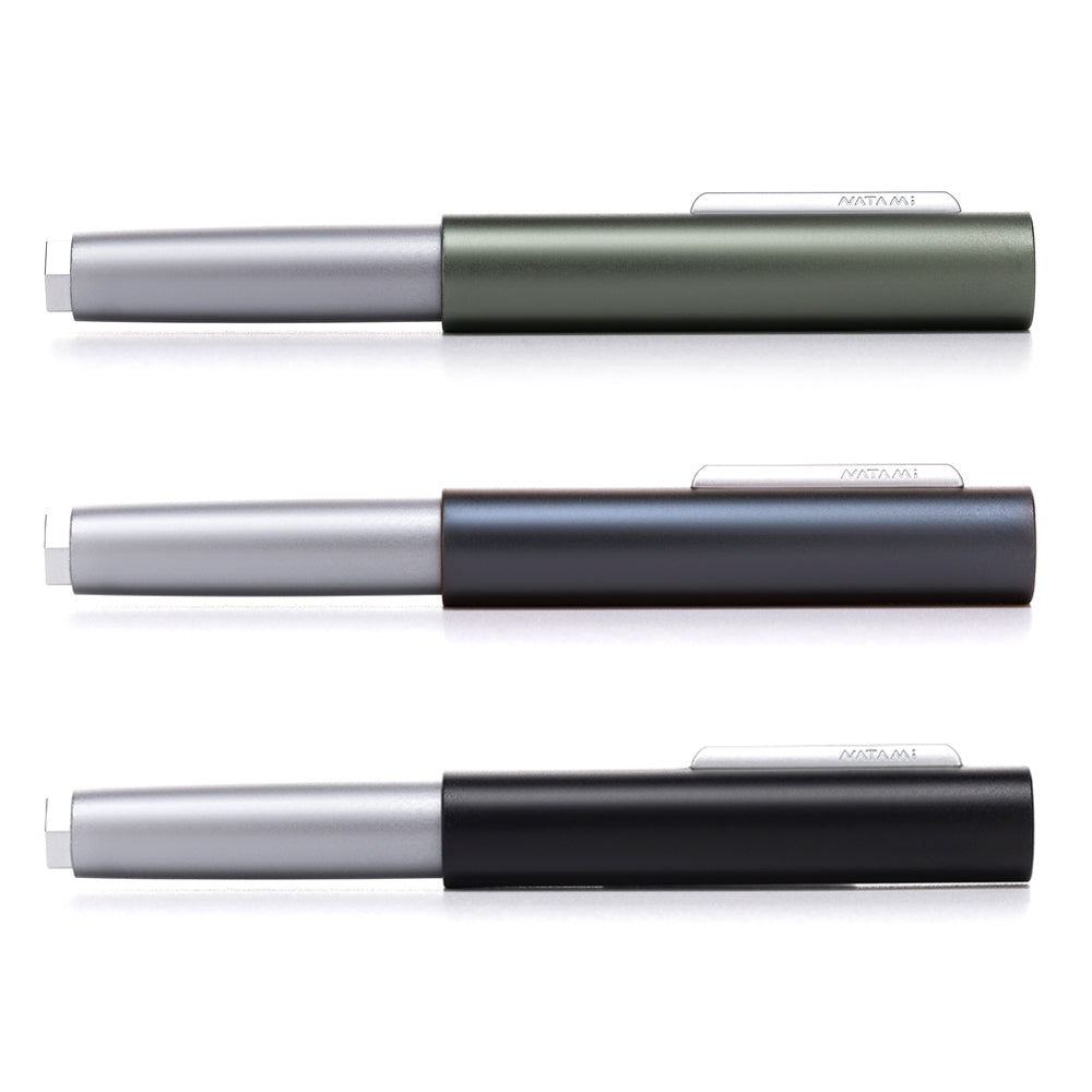 Natami PrismX Fountain Pen Fine Nib - Lightweight Aluminum Pocket EDC with Rotary Filler.