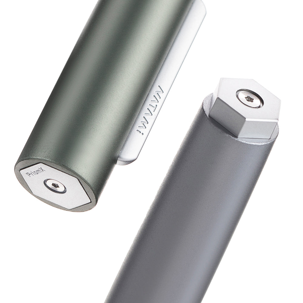 Natami PrismX Fountain Pen Fine Nib - Lightweight Aluminum Pocket EDC with Rotary Filler.