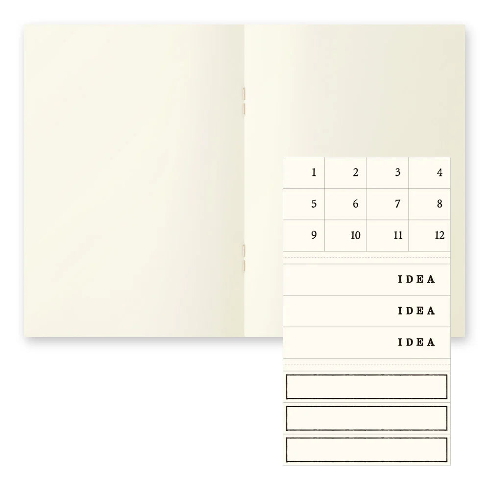 Midori MD Notebook – A6 Size, Blank Pages, Set of 3 (48 Pages Each), Soft Paper Cover, Japanese Minimalist Design
