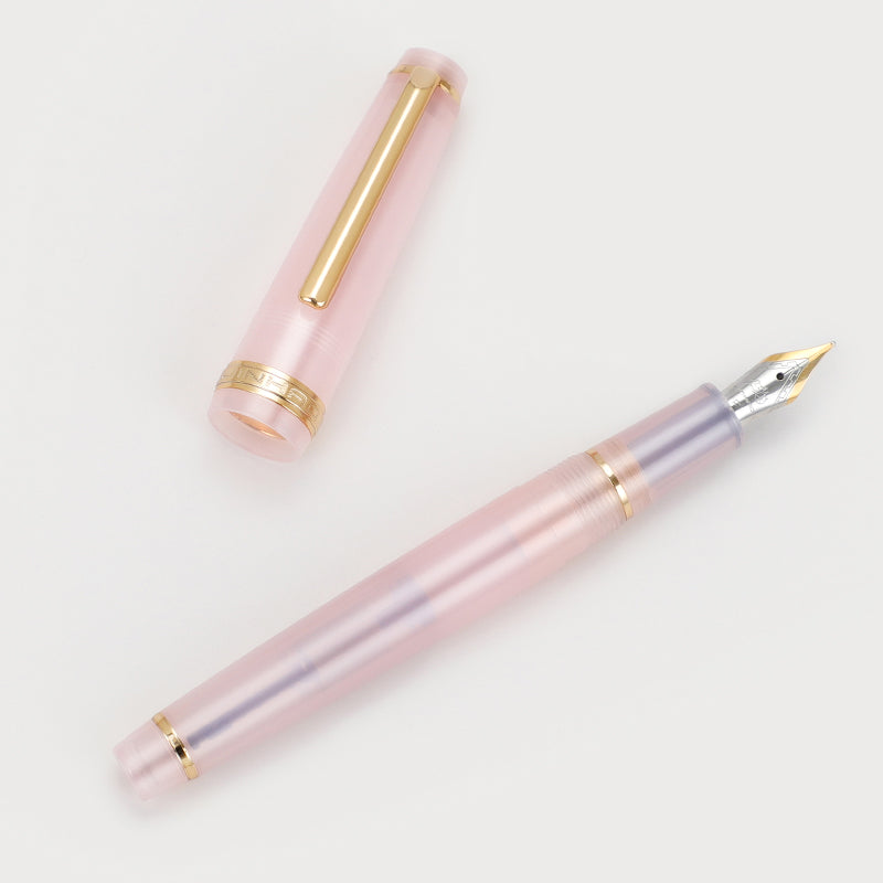 Jinhao 82 Transparent Acrylic Fountain Pen with Gold Clip, Iridium Fine Nib & Ink Converter – Pink