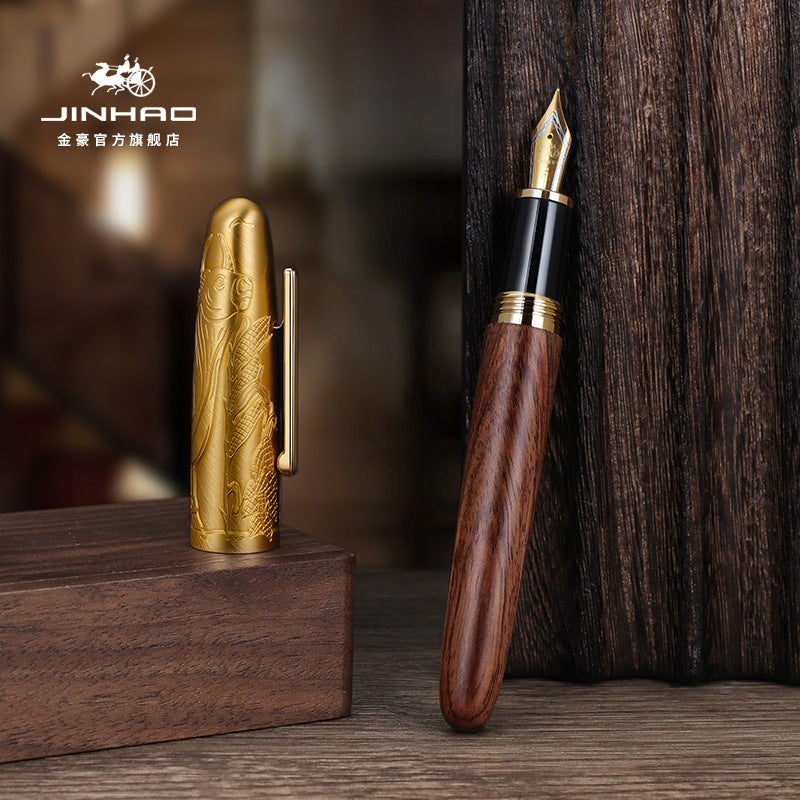 Jinhao 9056 Special Edition (Cow) Wooden Fountain Pen – Fine Nib