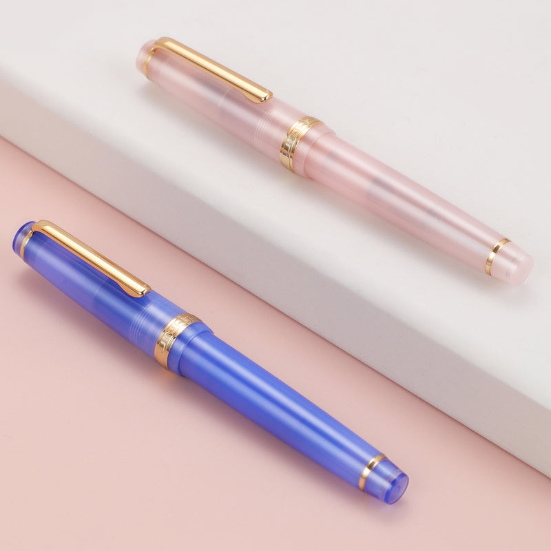 Jinhao 82 Transparent Acrylic Fountain Pen with Gold Clip, Iridium Fine Nib & Ink Converter – Celestite