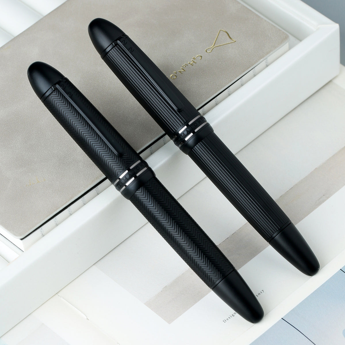 Moonman P141 Black Brass Carved Fountain Pen with #8 Fine Nib, Ink Window – Luxury Business Pen