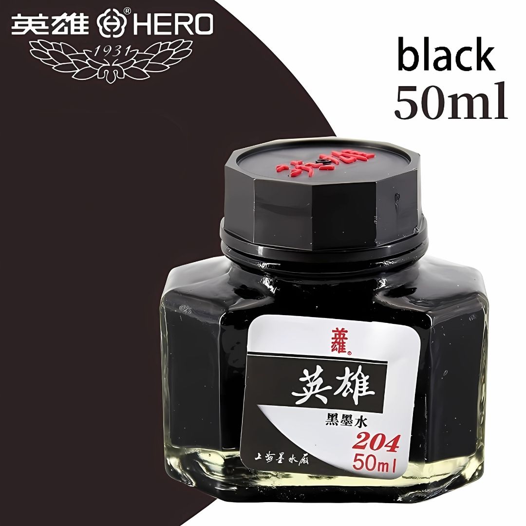 Hero 50ML Fountain Pen Ink – Non-Carbon, Smooth Writing, Professional Quality Ink Bottle (Red / Blue / Black / Blue-Black)