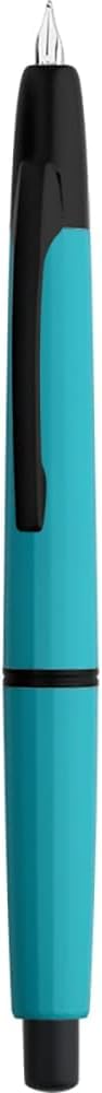 Moonman A2 Retractable Fountain Pen – Extra Fine 0.38mm Nib, Peacock Blue Resin Body, Black Clip – With Converter & Gift Box