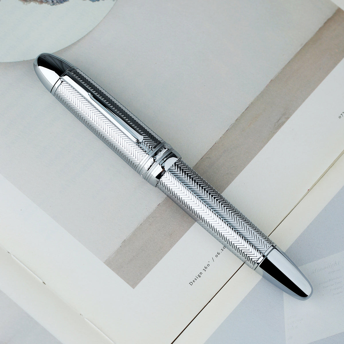 Moonman P141 Silver Brass Piston Fountain Pen with #8 Fine Nib, Ink Window – Luxury Business Pen