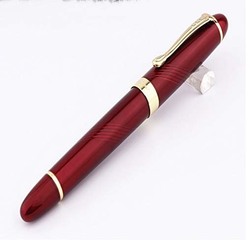 Jinhao X450 Fountain Pen – Spiral Red Color, Gold Trim, Medium Nib Options, Elegant Writing Instrument