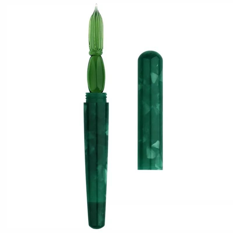 Moonman N10 Glass Dip Pen – Forest Green Acrylic Body with Handcrafted Glass Nib, 0.6–0.8mm, for Writing, Calligraphy & Drawing