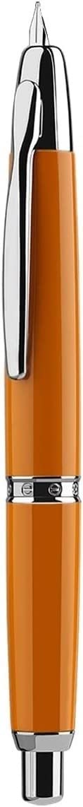Moonman A1 Press Fountain Pen with Box, Retractable Extra Fine Nib Metal Orange Ink Pen with Converter for Writing (With Clip Version)