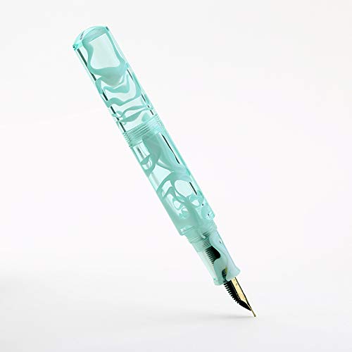 Moonman Fountain Pen Wancai Mini Ink Transparent Pocket-Size Travel Short Pen Fine Nib Writing Gift Pen with PCS Black Ink Cartridges Mint