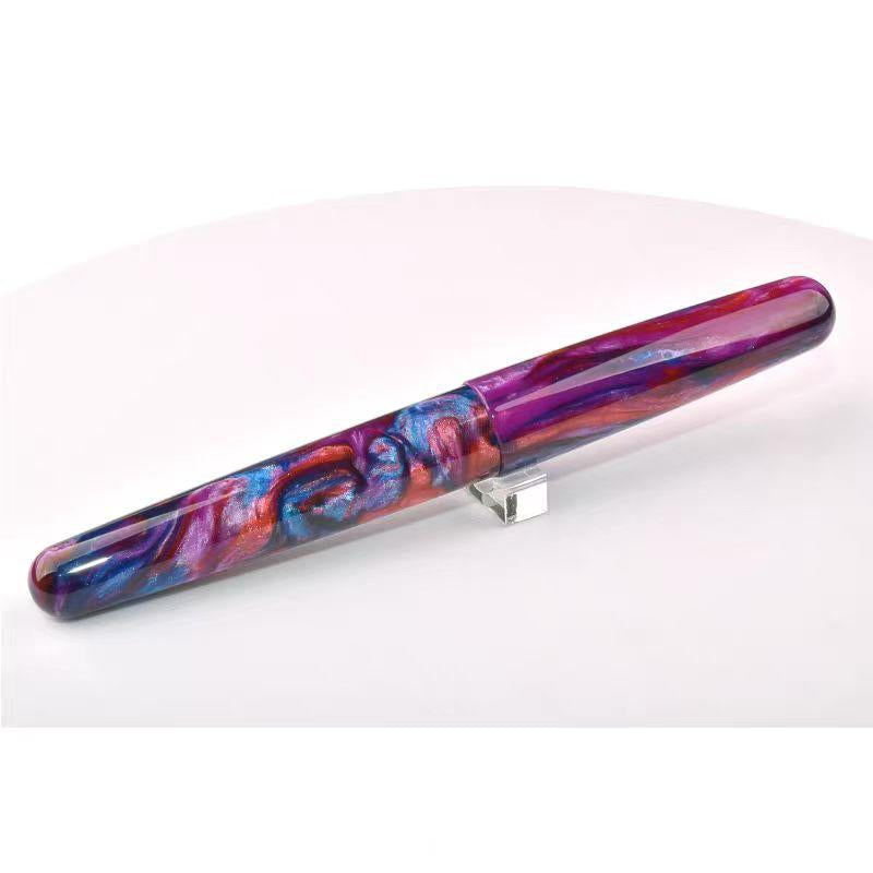 Fuliwen 017 Resin Fountain Pen - Medium Iridium Nib 0.7mm, Acrylic Body, Smooth Writing Ink Pen with Converter for Office, School & Gifts
