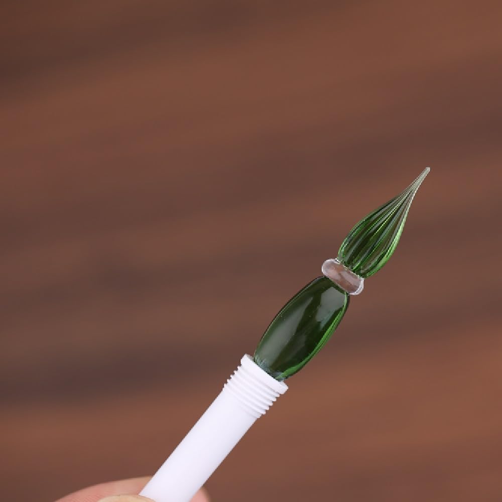 Moonman N10 Glass Dip Pen – Dream Green Acrylic Body with Handcrafted Glass Nib, 0.6–0.8mm, for Writing, Calligraphy & Drawing