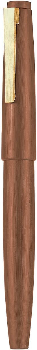 Jinhao 80 Brown Fiber Brushed Fountain Pen, Iridium Extra Fine and Fine Gold Nib with Ink Converter and Pen Set (Gold Clip)