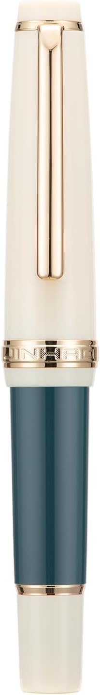 Jinhao 82 Mini Fountain Pen With Extra Fine , Smooth Writing Pocket Pen, Gold Trim, Acrylic Grey, Includes Converter