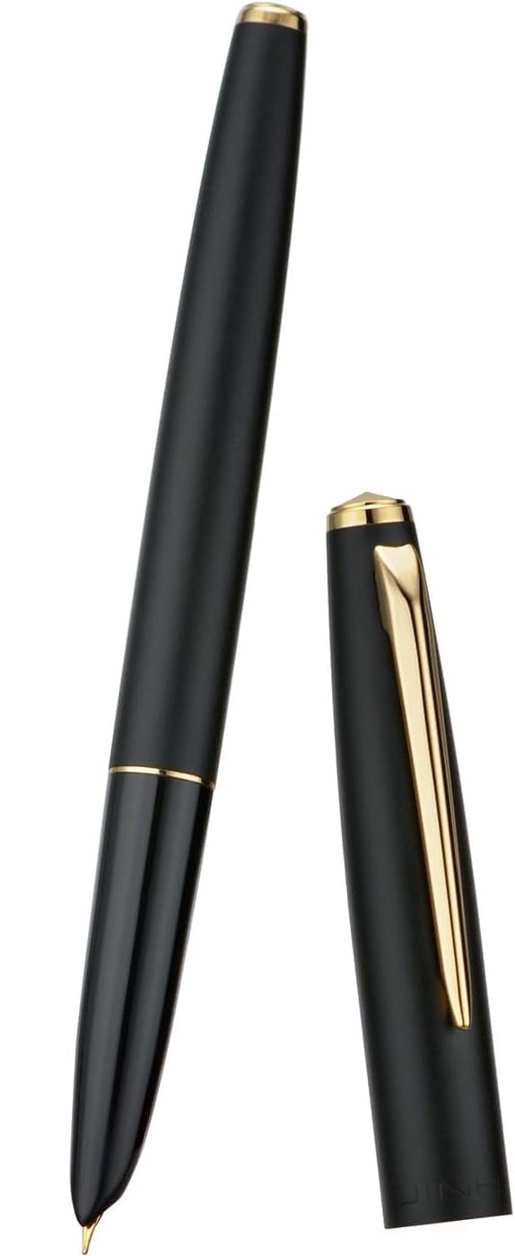 Jinhao 911 Matt Black Fountain Pen – Extra Fine Nib, Metal Body, Classic Design with Gold Trim & Converter