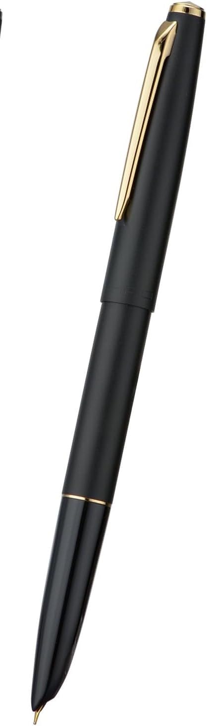 Jinhao 911 Matt Black Fountain Pen – Extra Fine Nib, Metal Body, Classic Design with Gold Trim & Converter