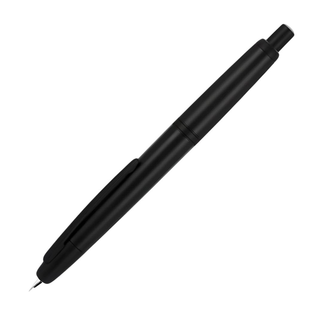Jinhao 20 Press Retractable Fountain Pen – Matt Black Colors – Plastic Body (Black clip) - Fine & Extra Fine Nib with Converter – Smooth Writing Daily Pen (No Ink Included)