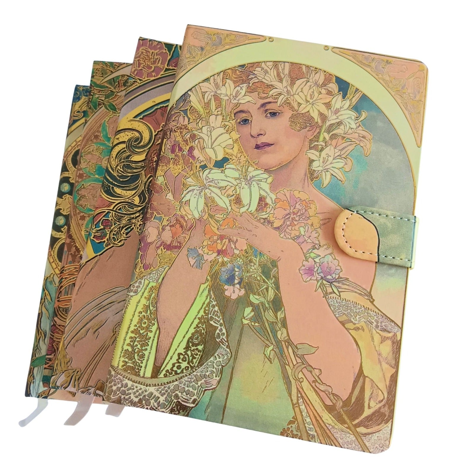 Mucha Art Nouveau Magnetic Flap Notebook - A5 & A7 Fountain Pen Journal