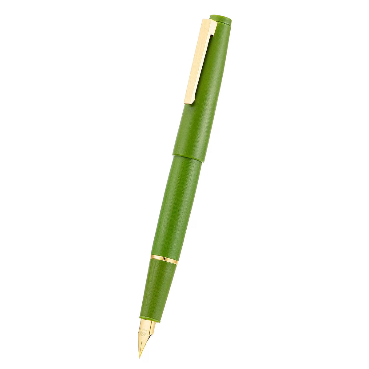 Jinhao 80 Fountain Pen – Avacado Green Fiber-Brushed Finish with Gold Clip, Fine Nib