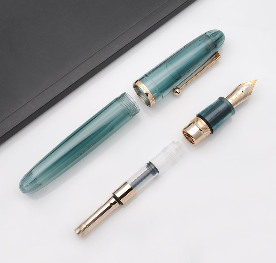 Jinhao 9019 Dadao Transparent Blue Fountain Pen – Oversized #8 Nib with Large-Capacity Ink Converter