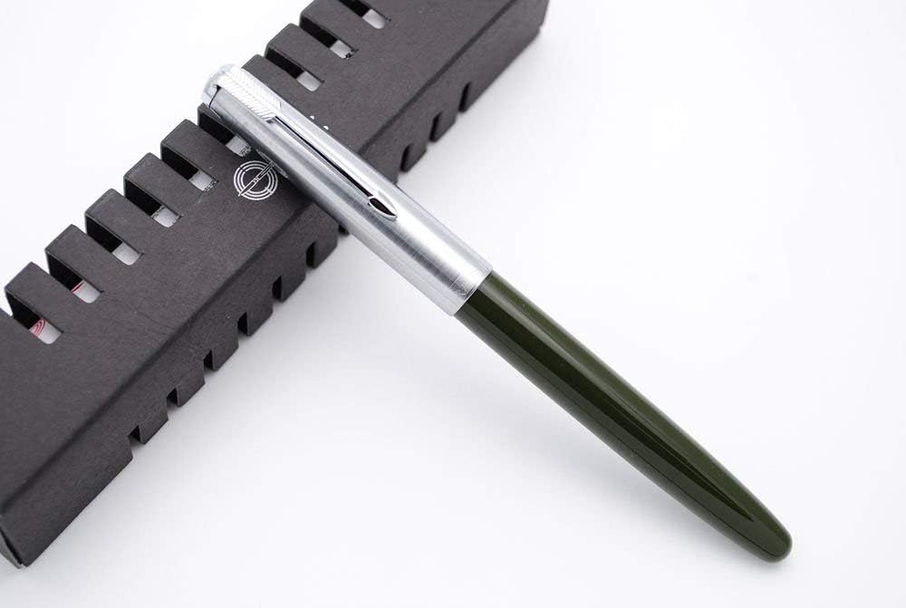 Wing Sung 601 Steel Cap Vacumatic Fountain Pen – Parrot Green with Ink Window, Fine Nib, Box Included