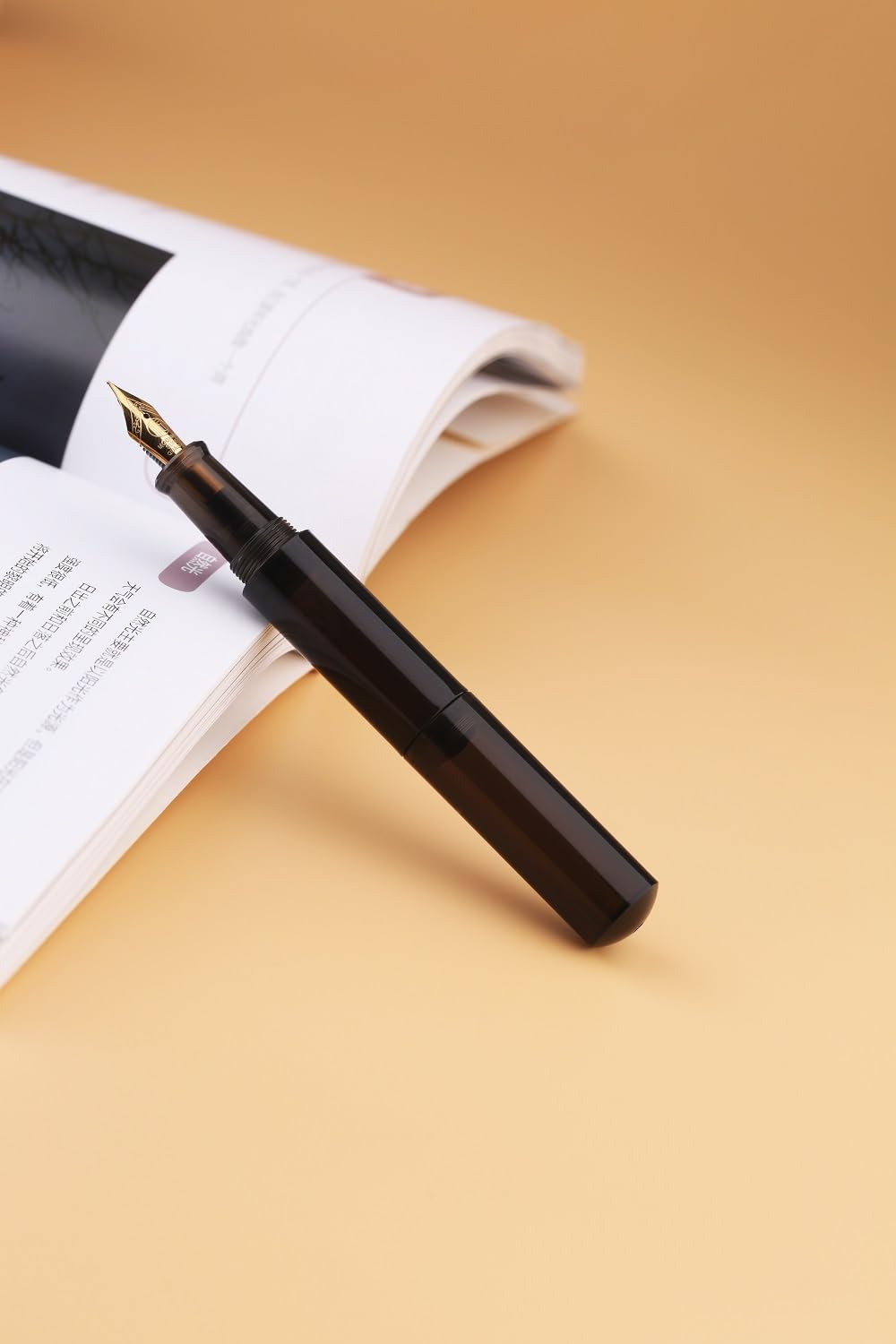 Moonman Wancai Mini Fountain Pen – Transparent Black Acrylic Pocket Pen, Extra Fine & Fine Iridium Nib, Eyedropper Filling System