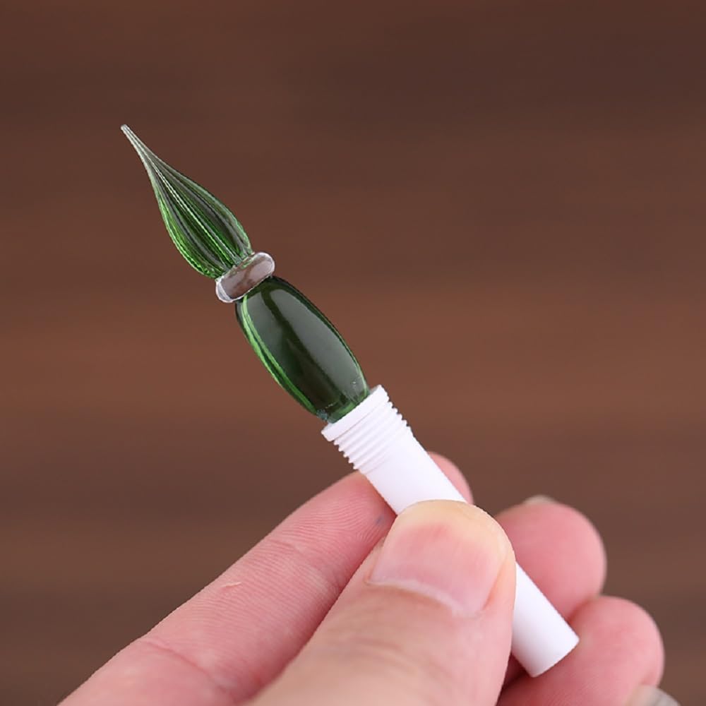 Moonman N10 Glass Dip Pen – Dream Green Acrylic Body with Handcrafted Glass Nib, 0.6–0.8mm, for Writing, Calligraphy & Drawing