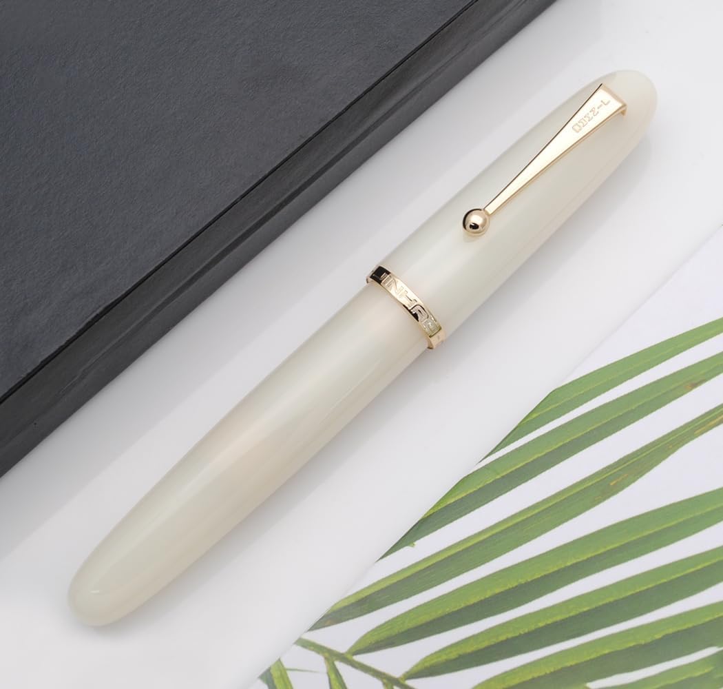 Jinhao 9019 Dadao Ivory White Fountain Pen – Oversized #8 Nib with Large-Capacity Ink Converter