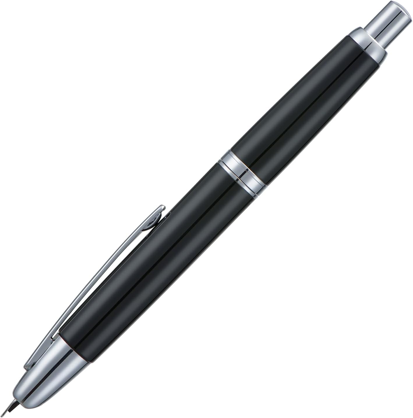Jinhao 10 Capless Fountain Pen with Box,Retractable Fine Nib with Ink Converter Set (Silver Clip)