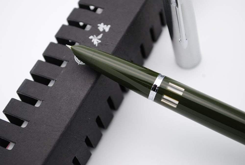 Wing Sung 601 Steel Cap Vacumatic Fountain Pen – Parrot Green with Ink Window, Fine Nib, Box Included