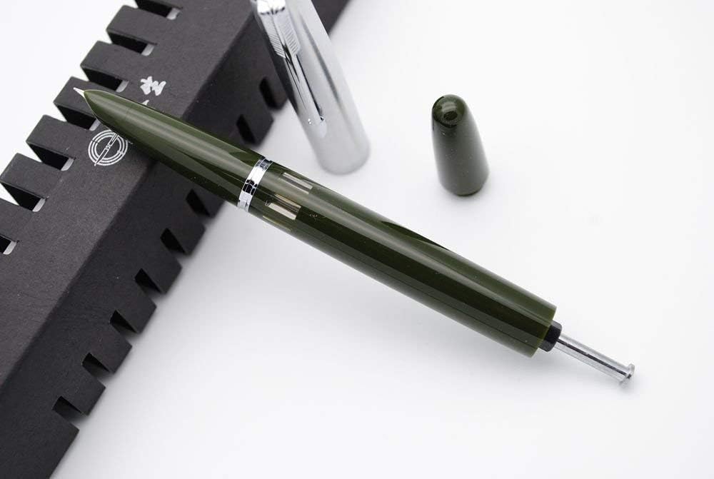 Wing Sung 601 Steel Cap Vacumatic Fountain Pen – Parrot Green with Ink Window, Fine Nib, Box Included