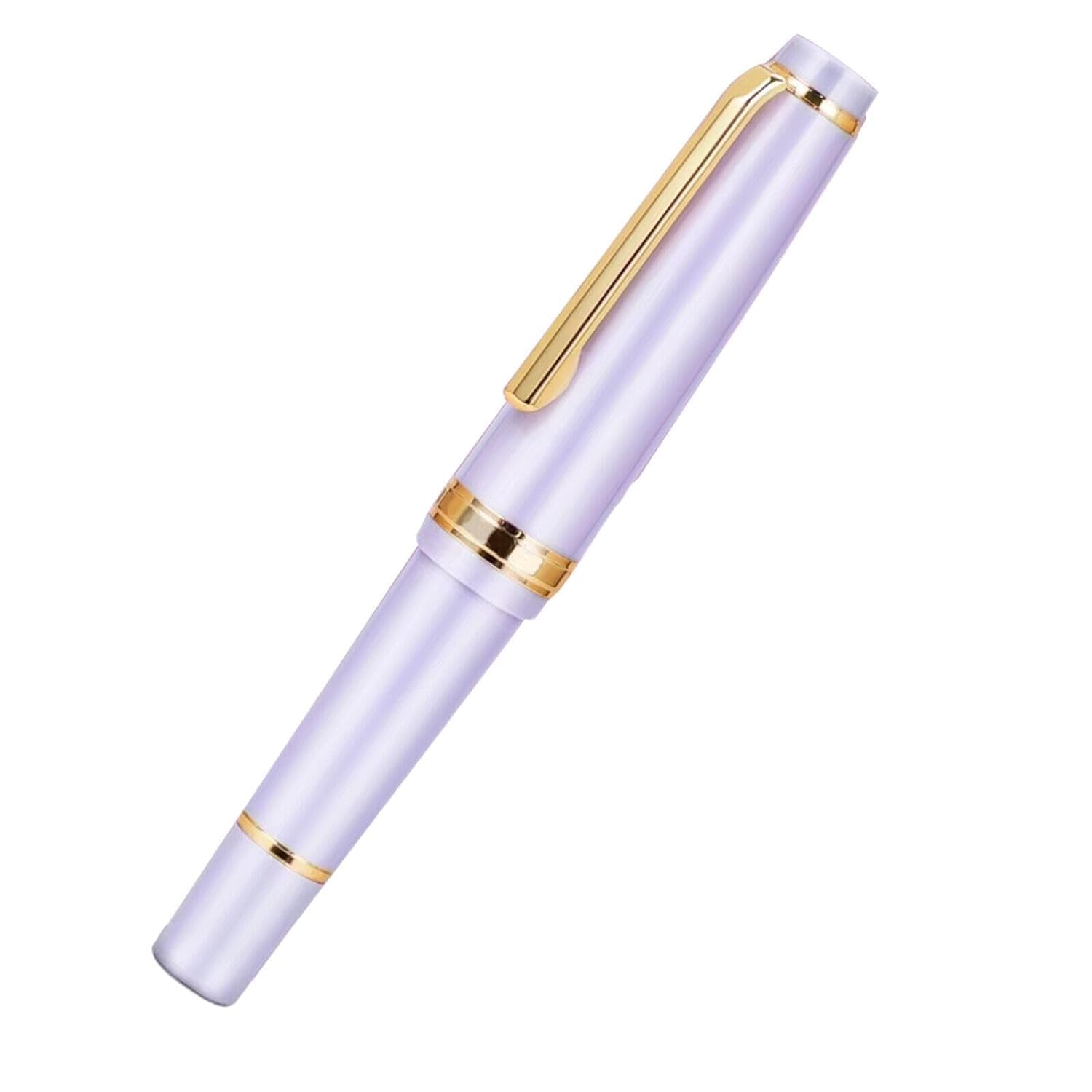 Jinhao 82 Mini Fountain Pen , Smooth Writing Pocket Pen, Gold Trim, Acrylic Purple-Green, Includes Converter