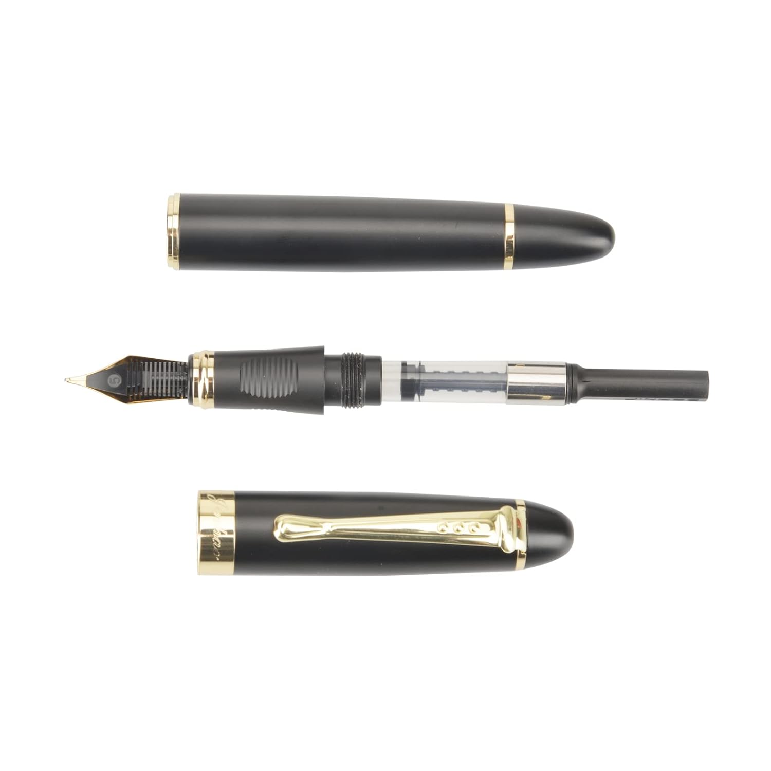 Jinhao X450 Fountain Pen – Matt Black Color, Gold Trim, Medium Nib Options, Elegant Writing Instrument