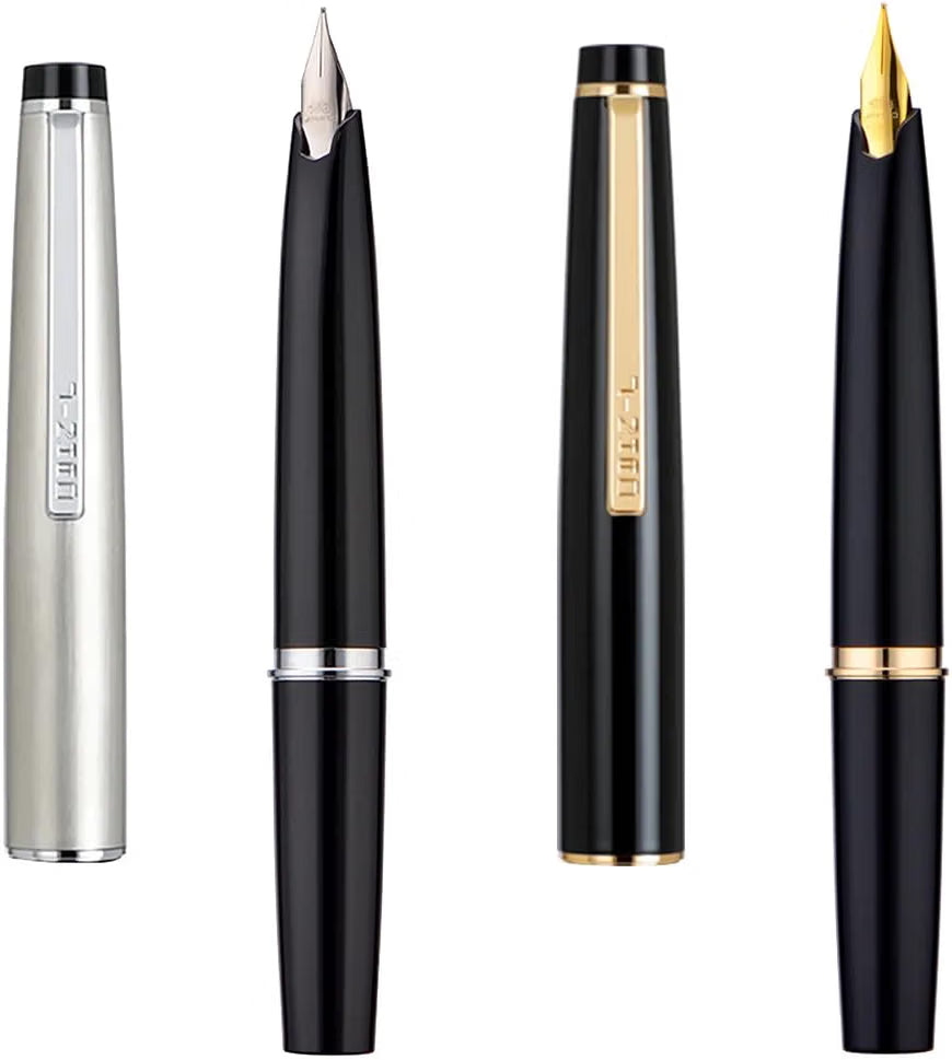 2 Pcs Jinhao 59 Mini Fountain Pen Combo – Black & Silver (Value Pack)