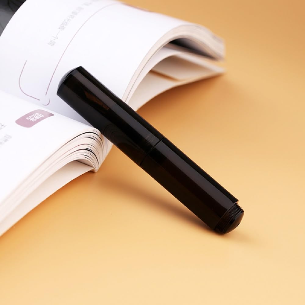 Moonman Wancai Mini Fountain Pen – Transparent Black Acrylic Pocket Pen, Extra Fine & Fine Iridium Nib, Eyedropper Filling System