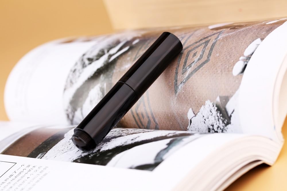Moonman Wancai Mini Fountain Pen – Transparent Black Acrylic Pocket Pen, Extra Fine & Fine Iridium Nib, Eyedropper Filling System