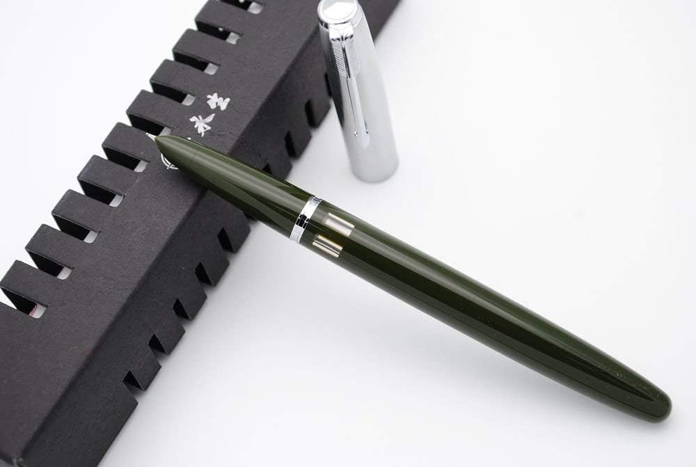 Wing Sung 601 Steel Cap Vacumatic Fountain Pen – Parrot Green with Ink Window, Fine Nib, Box Included