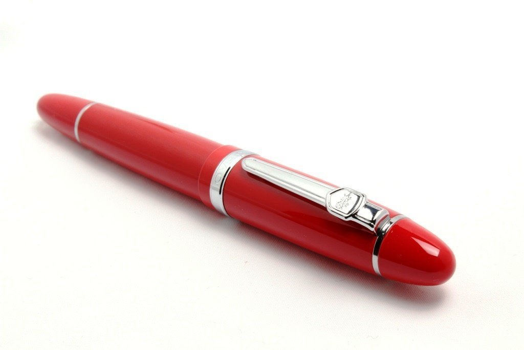 Jinhao 159 Heavyweight Signature Fountain Pen – Shiny Red with Silver Trims, Streamlined Design, Medium Nib & Ink Converter