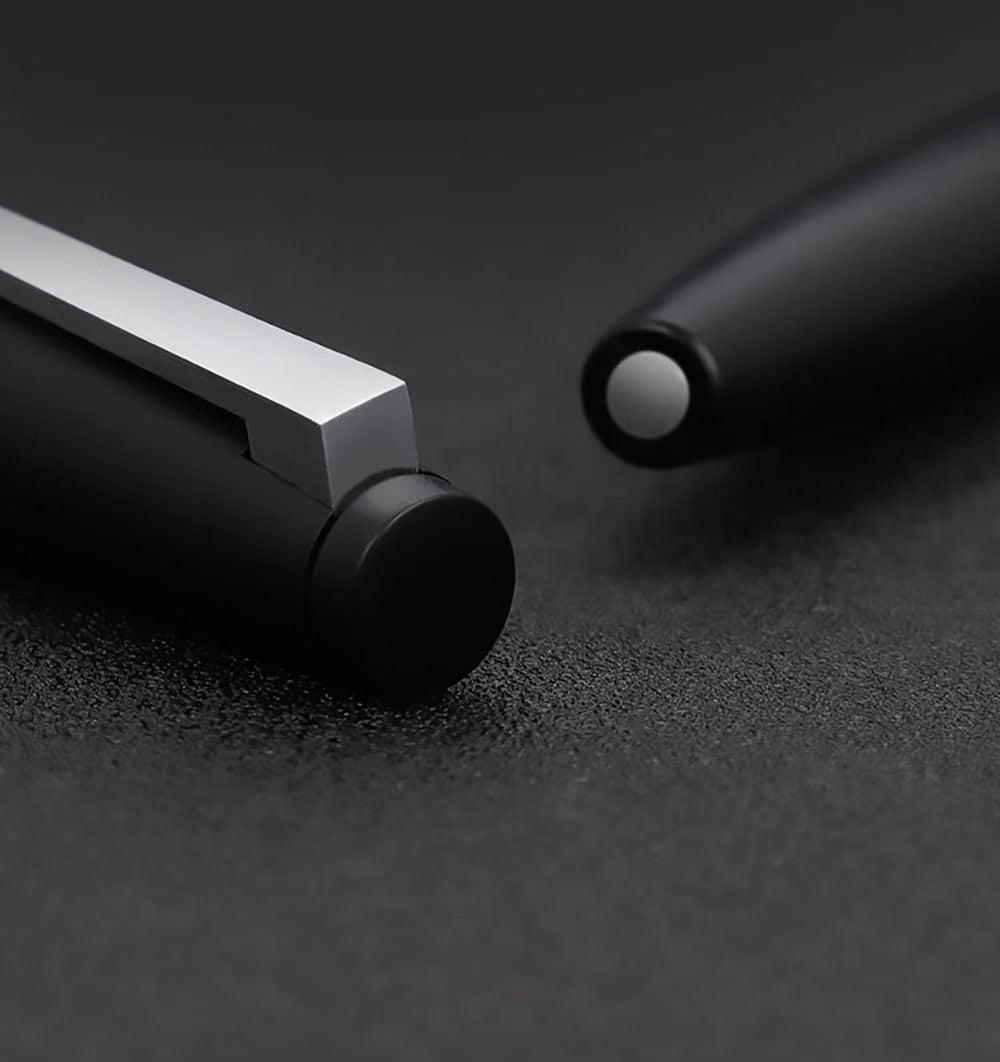 Jinhao 80 Black Fiber Brushed Fountain Pen, Iridium Fine and Silver Nib with Ink Converter (Silver Clip)